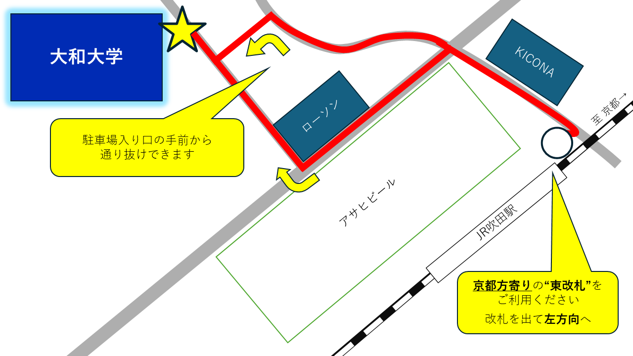 JR吹田駅からのアクセス